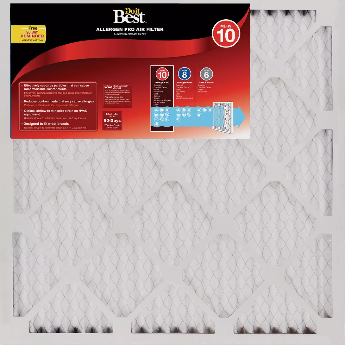 Do it Best 16 In. x 25 In. x 1 In. MERV 10 Furnace Filter (6-Pack)