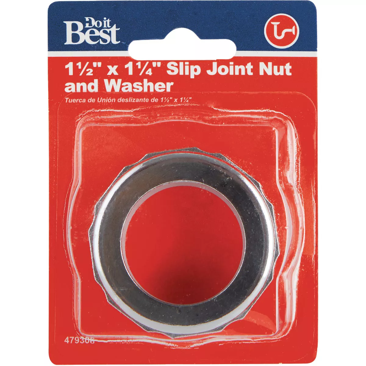 Do it Best 1-1/2 In. x 1-1/4 In. Chrome Zinc Slip Joint Nut and Washer - photo 2