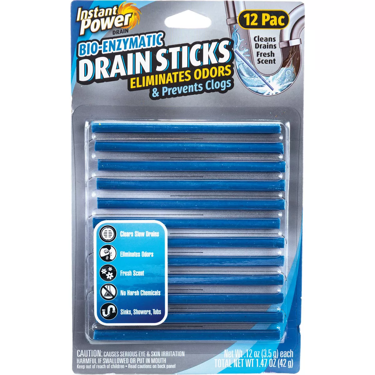 Instant Power Bio-Enzymatic Sticks Drain Cleaner (12-Pack) - photo 2