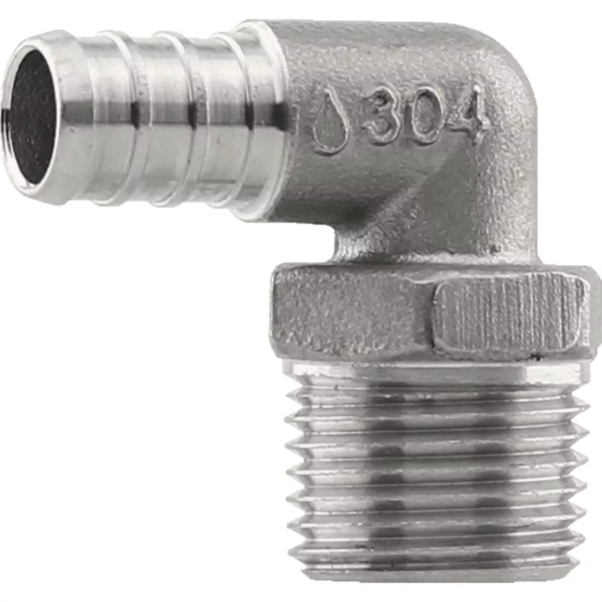Plumbeeze 1/2 In. PEX x 1/2 In. Stainless Steel MPT Elbow