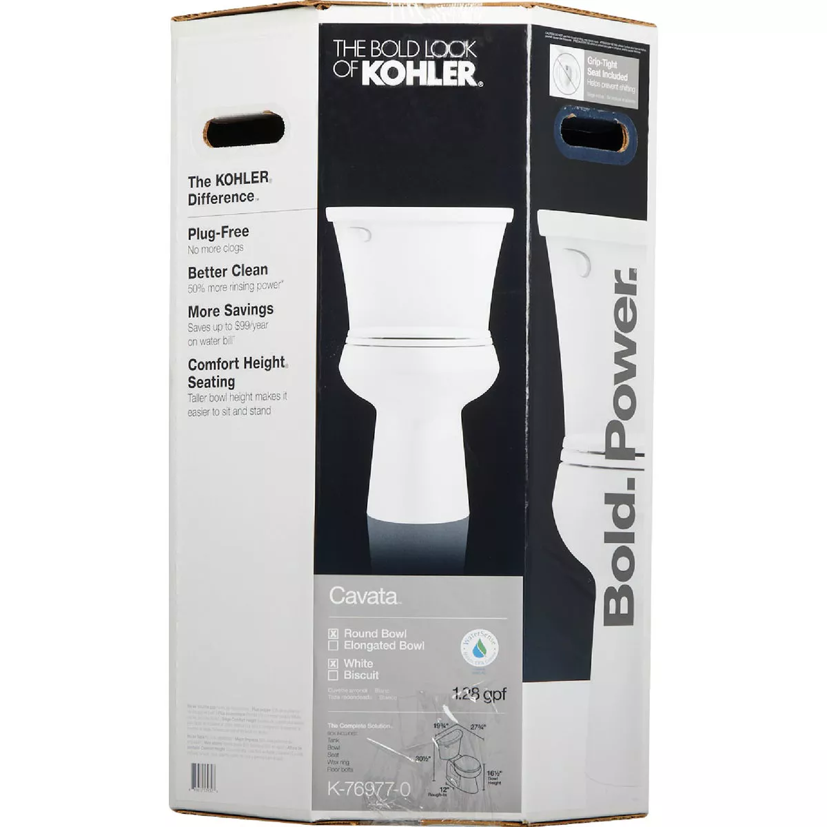 Kohler Cavata White Round Bowl 1.28 GPF Complete Solution Toilet - photo 2