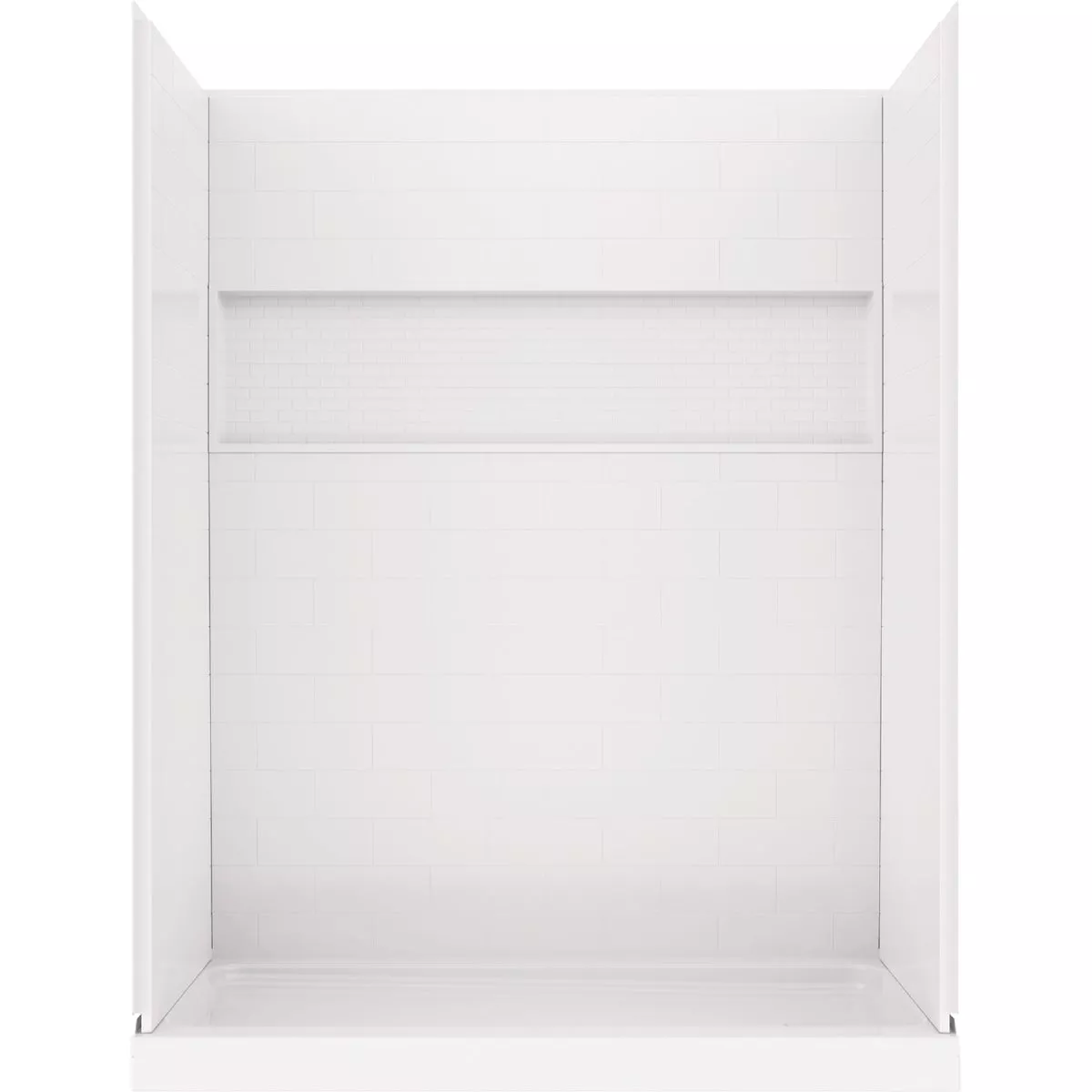 Bootz NexTile 6032 60 In. x 74 In. x 32 In. Direct-to-Stud Shower Wall Kit in White (4-Piece)