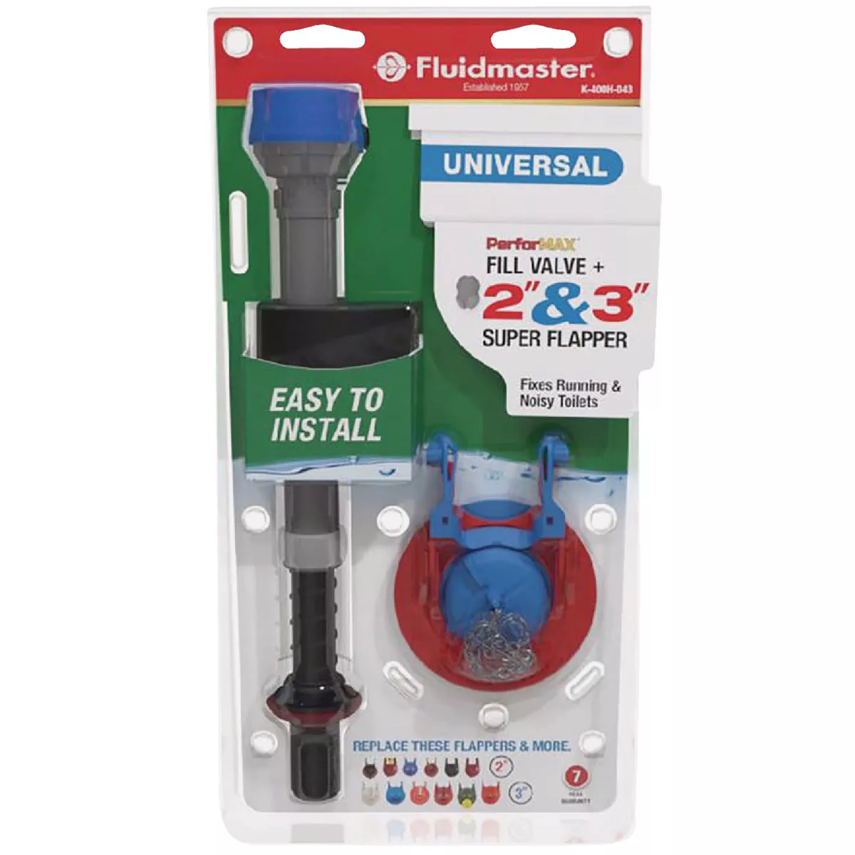 Fluidmaster Universal 2 In. and 3 In. Super Toilet Flapper and Performax Fill Valve Kit - photo 2
