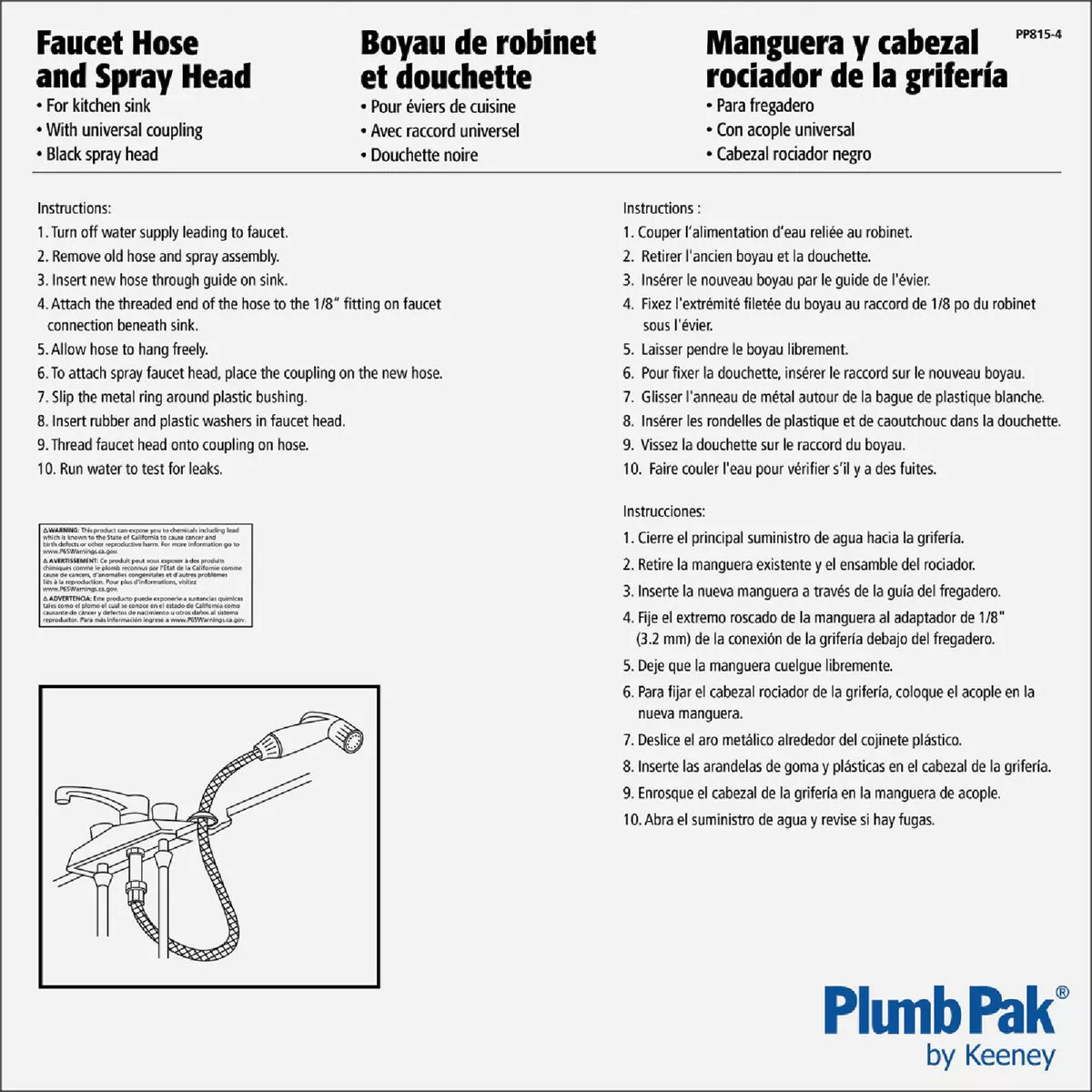 Plumb Pak 48 In. Black Replacement Sprayer & Hose Assembly - photo 2