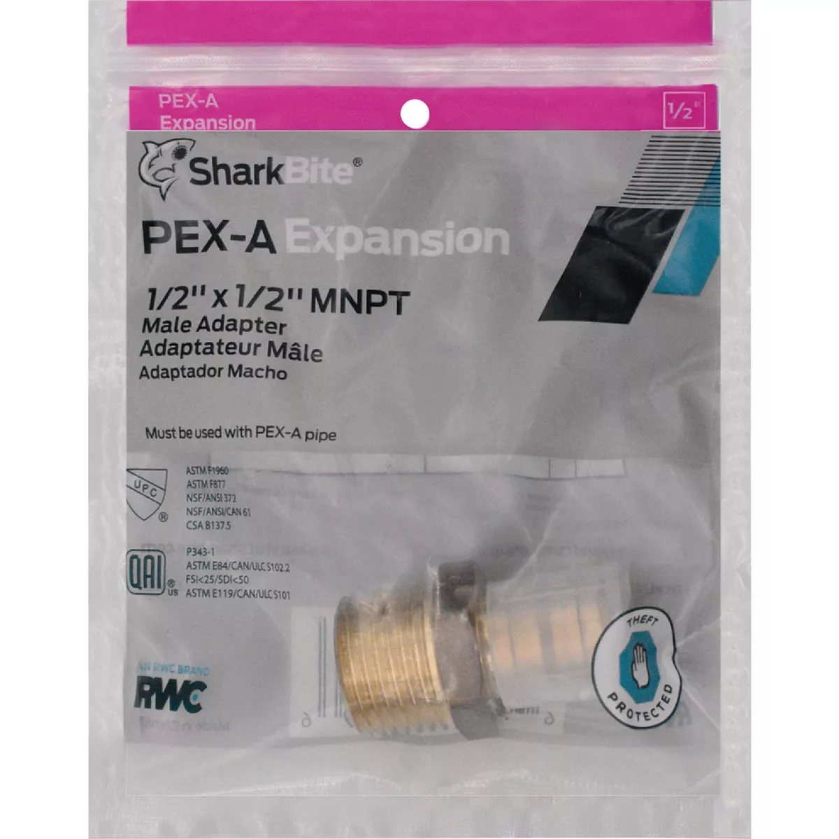 SharkBite 1/2 In. PEX-A x 1/2 In. MNPT Brass Adapter - photo 2