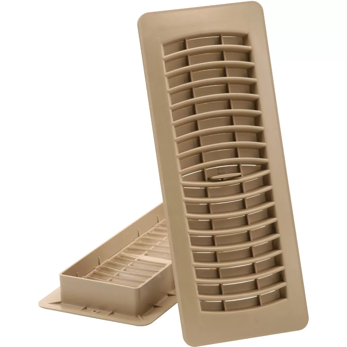 Imperial 4 In. x 10 In. Taupe Plastic Louvered Floor Register