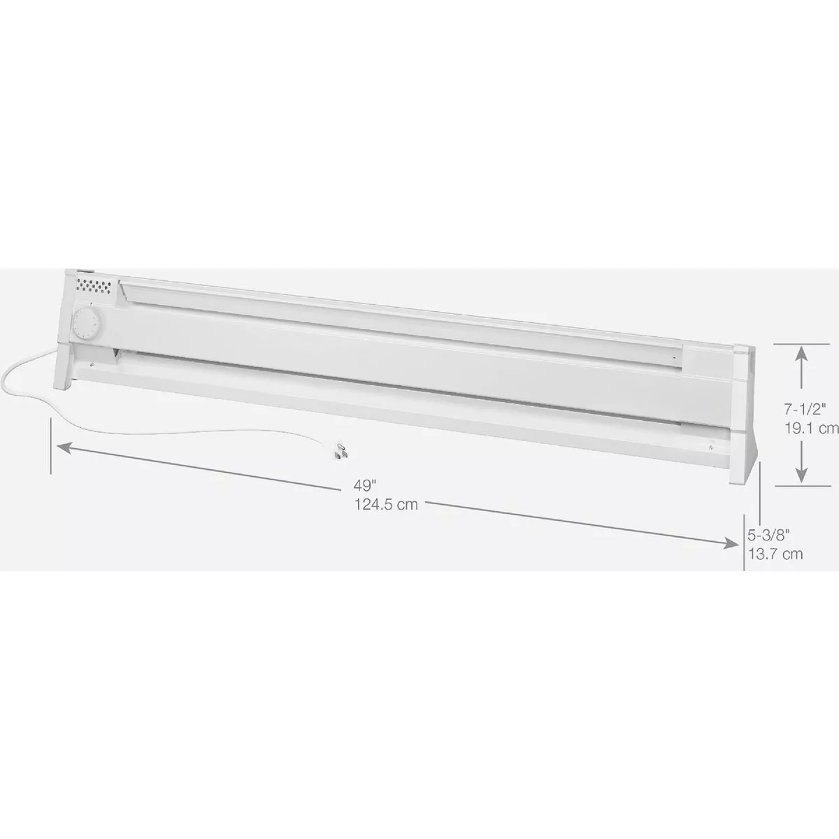 Cadet 49 In. 1500W 120V Portable Electric Baseboard Heater, White - photo 4