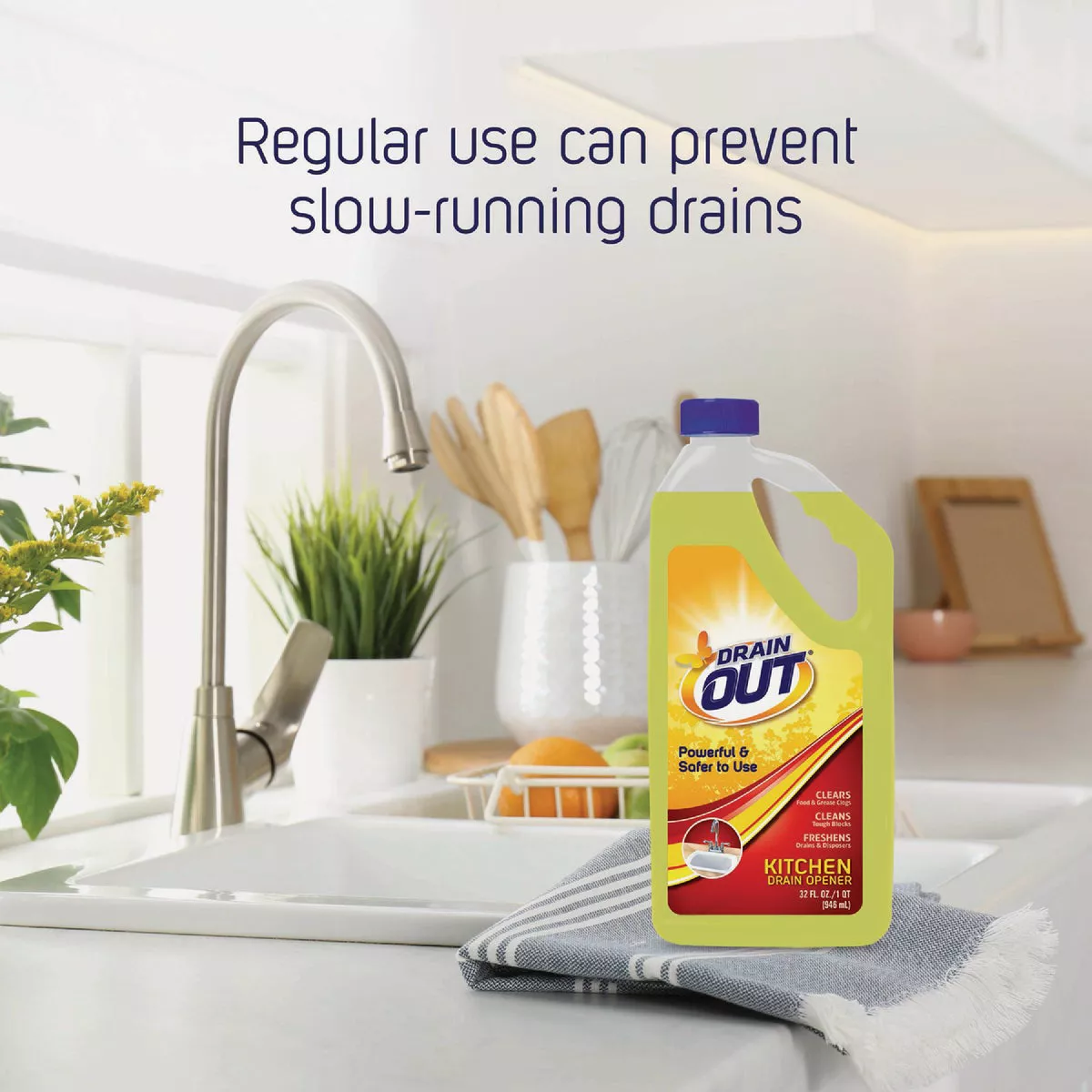 DrainOut 32 Oz. Liquid Kitchen Drain Opener - photo 3