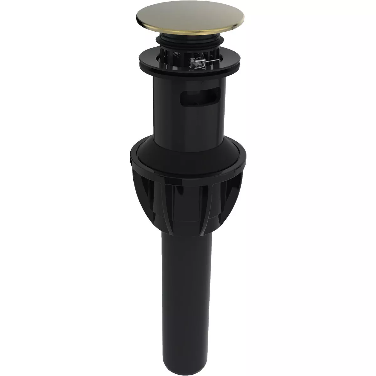 Compass Manufacturing 1-1/4 In. Matte Gold Easy Clean Drain Safeguard Push Style Pop-Up Drain