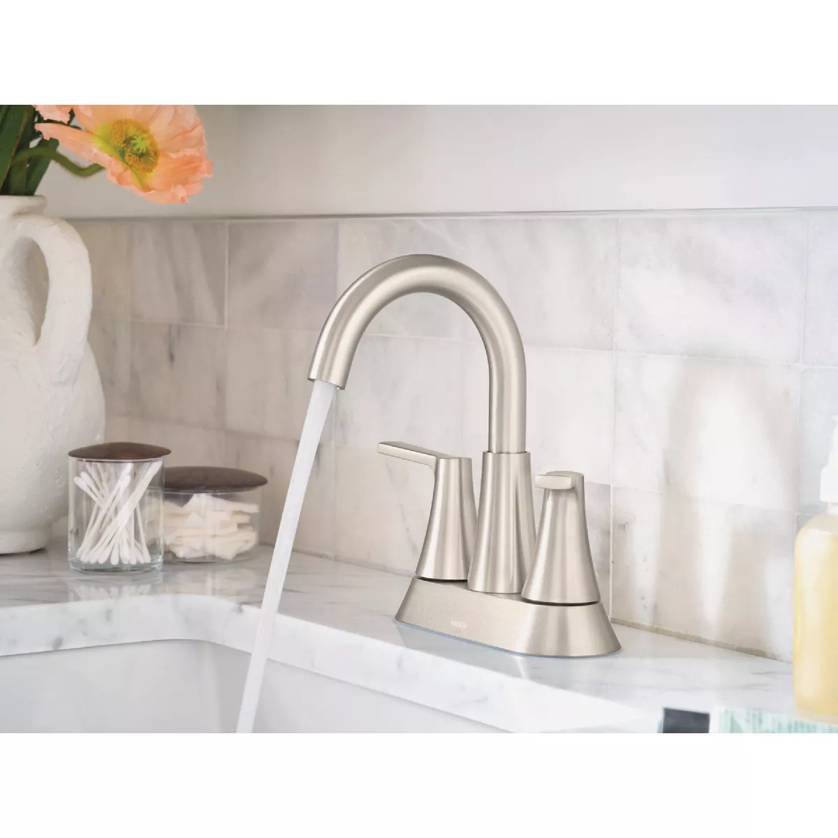 Moen Mikah 2-Handle High Arc Bathroom Faucet, Spot Resist Brushed Nickel - photo 2