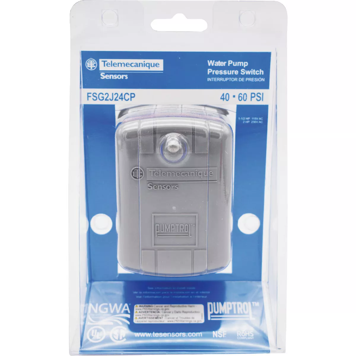 Telemechanique Sensors Pumptrol 40-60 psi Diaphragm Actuated 2 Pole Pressure Switch - photo 2