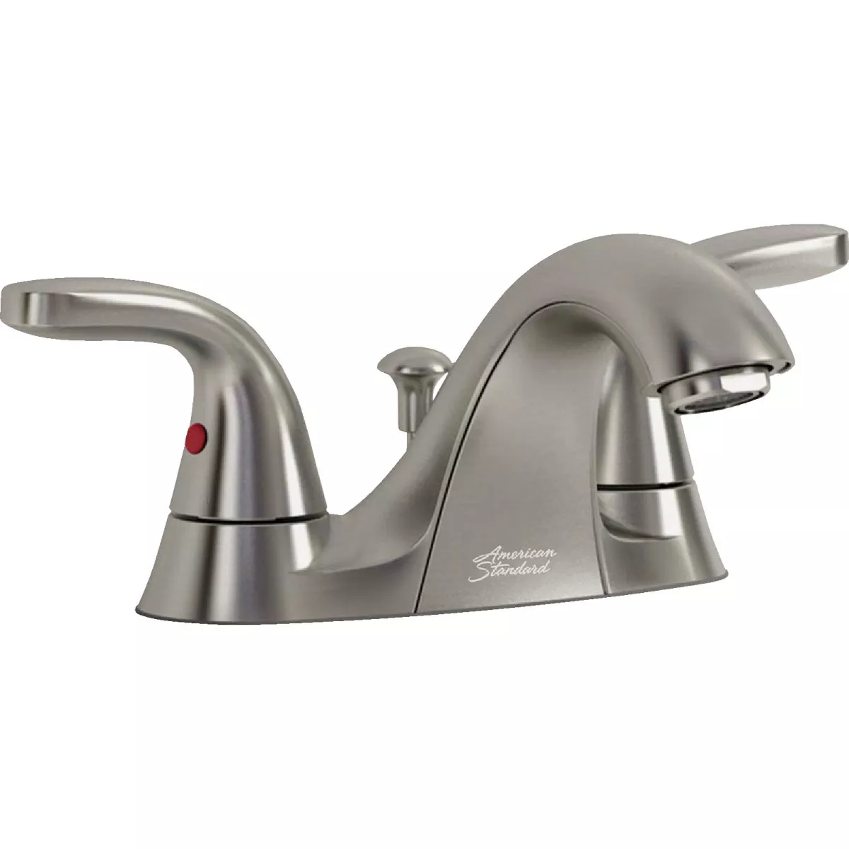 American Standard Cadet Brushed Nickel 2-Handle Lever 4 In. Centerset Bathroom Faucet with Pop-Up