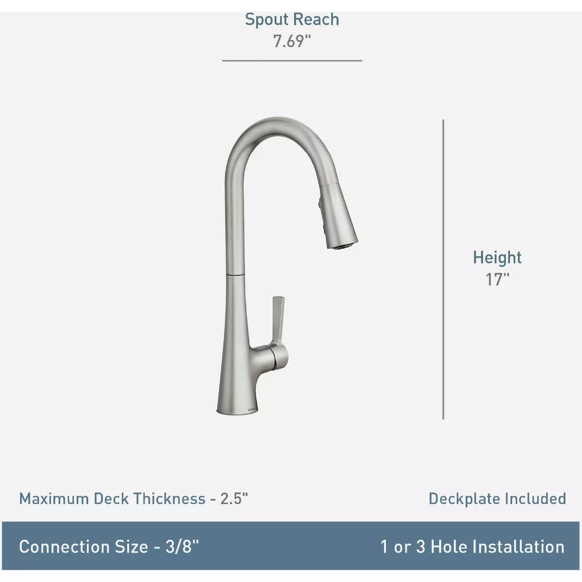 Moen Mikah Spot Resist Stainless One-Handle High Arc Pulldown Kitchen Faucet - photo 2