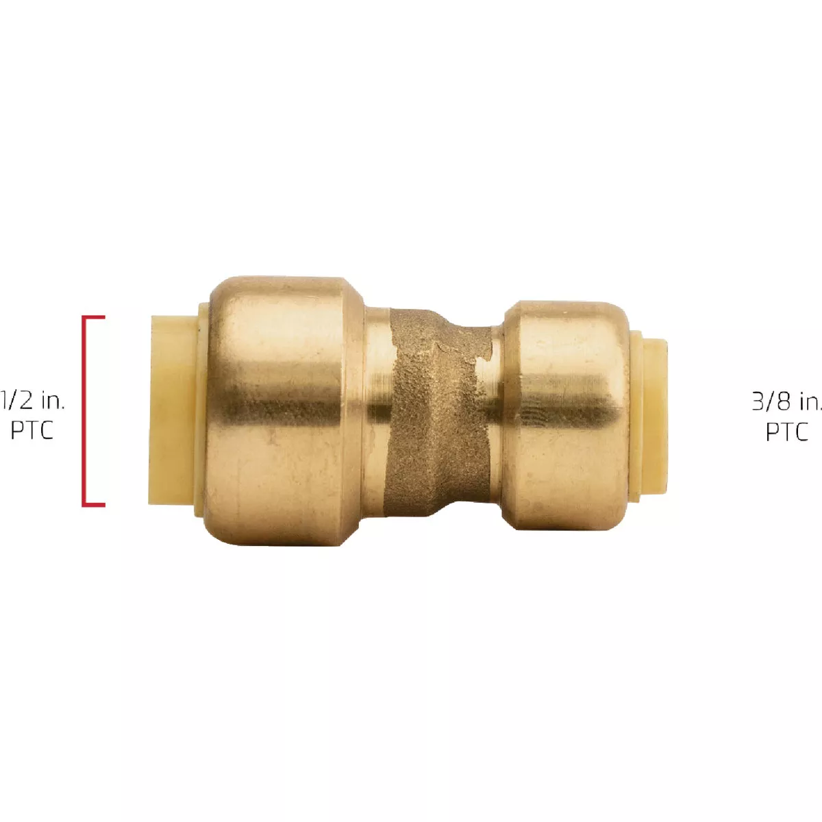QuickFitting 3/8 In. x 1/2 In. Push-to-Connect Brass Reducing Coupling - photo 6