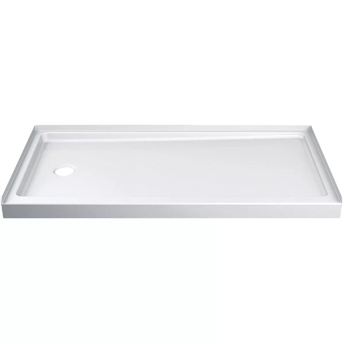 Delta Hycroft 60 In. W x 30 In. D Left Drain Shower Floor & Base in White