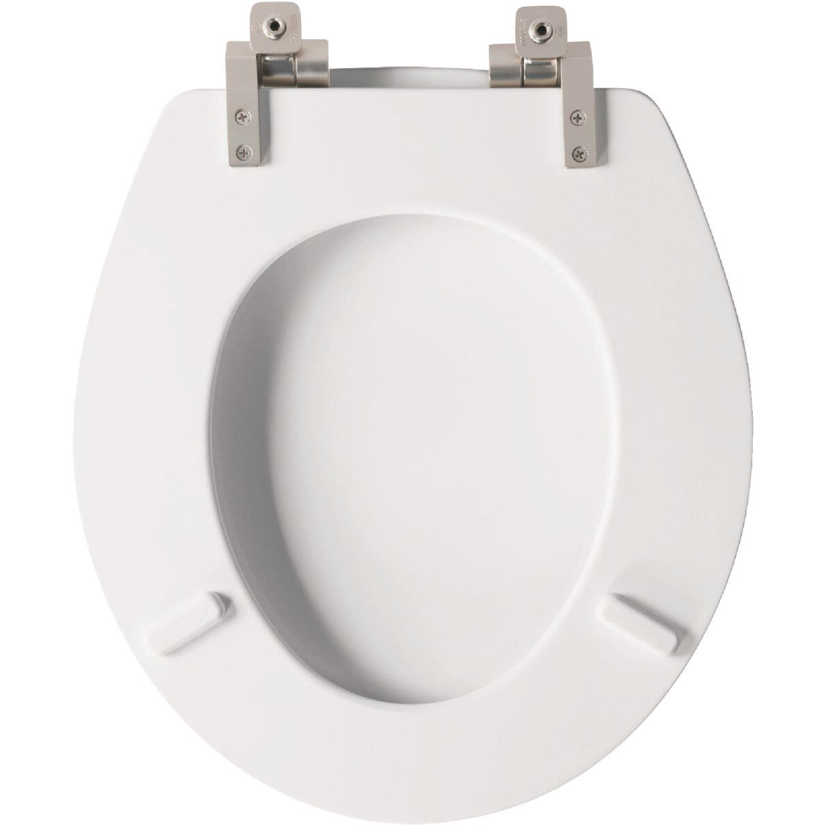 Mayfair Benton Round White Enameled Wood Toilet Seat with Slow Close