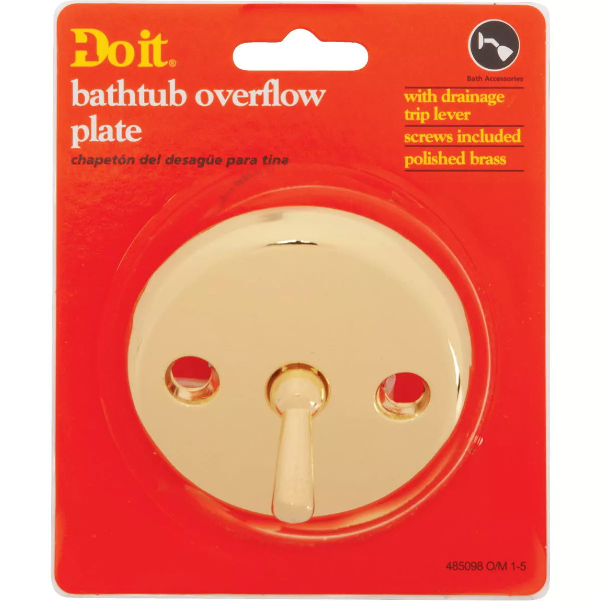 Do it Two-Hole Polished Brass Bath Drain Face Plate - photo 2