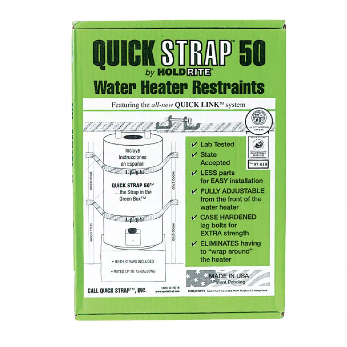 Quick Strap 50 Gallon Water Heater Restraining Strap