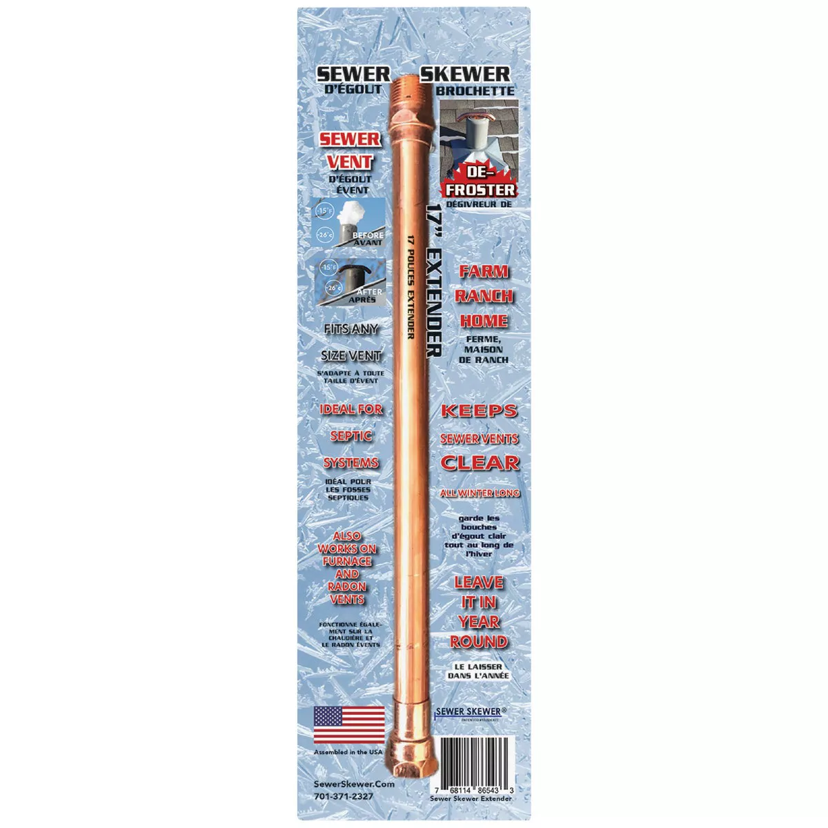 Sewer Skewer XL 17 In. Vent Defroster Extension