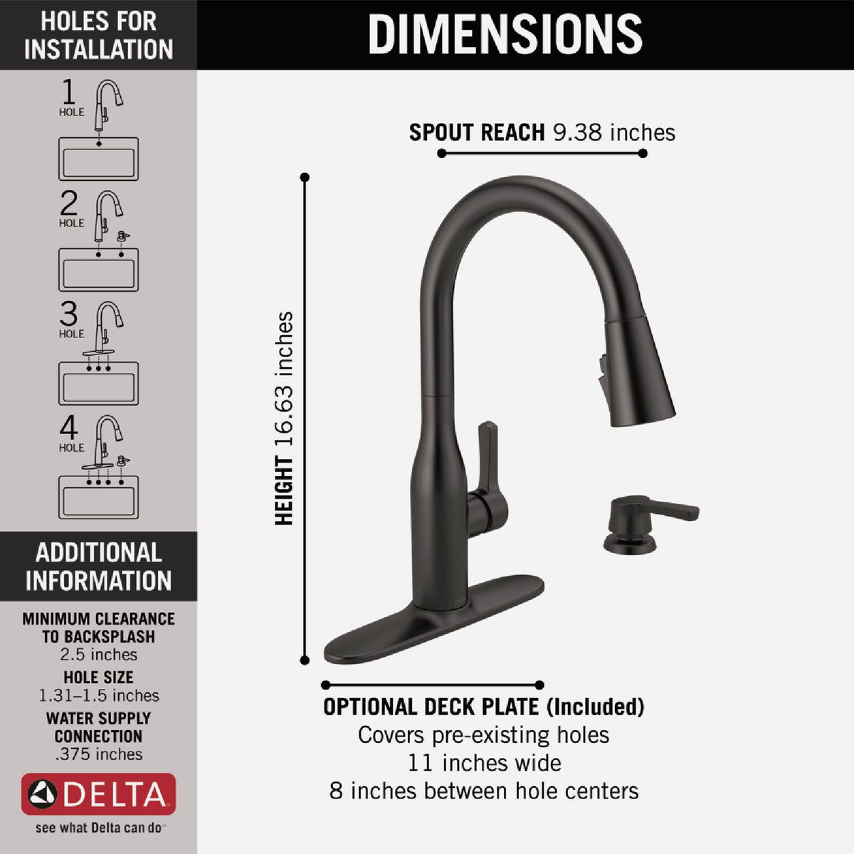 Delta Marca 1Handle PullDown Kitchen Faucet with Soap Dispenser