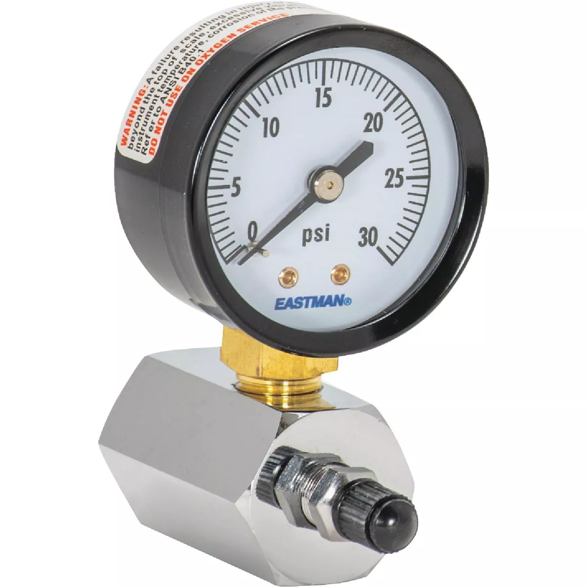 Eastman EZ-FLO Gas Test Pressure Gauge 2" Face 0-30psi