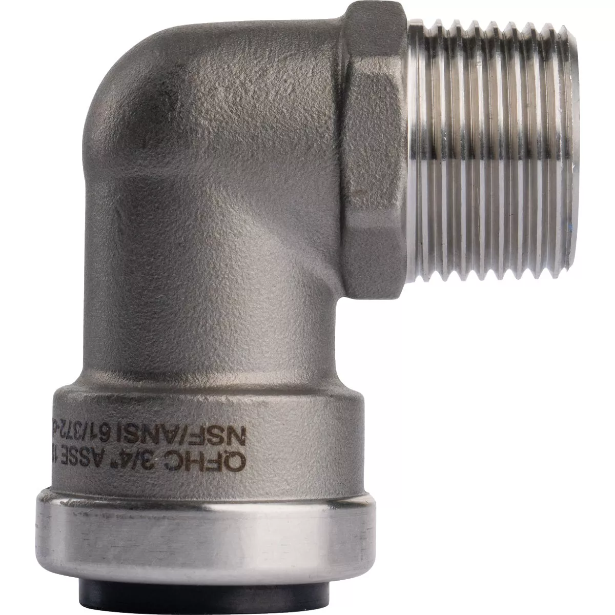 QuickFitting 3/4 In. Push-to-Connect x 3/4 In. MNPT Stainless Steel 90-Degree Elbow