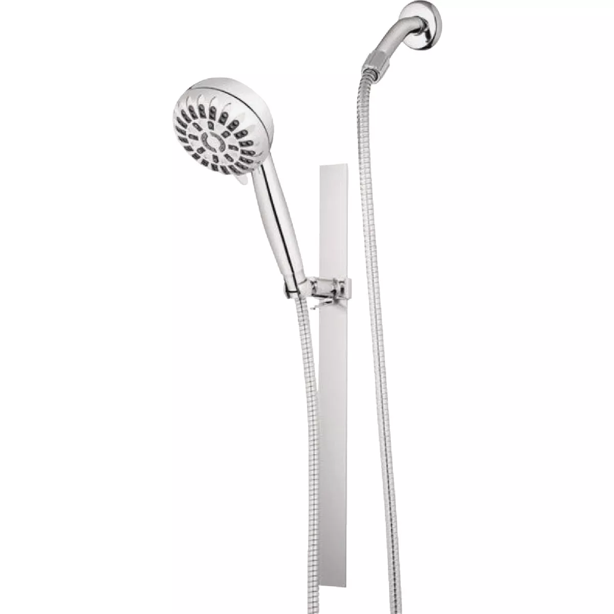 Waterpik PowerPulse 7-Spray Chrome Slide Rail Showerhead