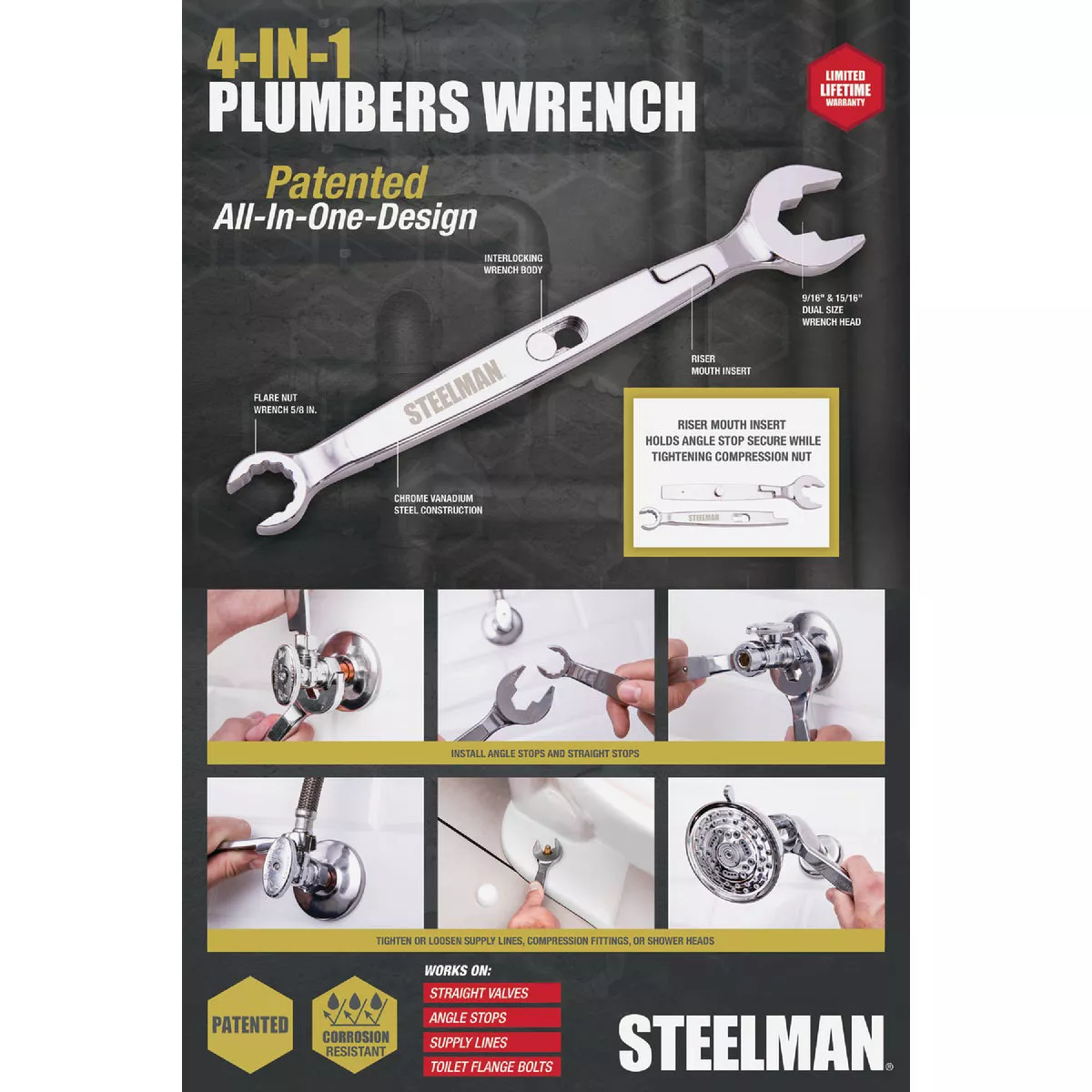 Steelman 4-in-1 Plumbers Wrench - photo 4
