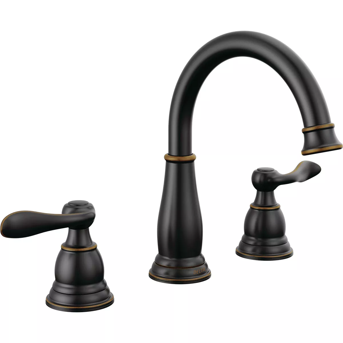 Delta Windmere Oil Rubbed Bronze 2-Handle Lever 6 In. to 16 In. Widespread Bathroom Faucet and Push Pop-Up with Overflow