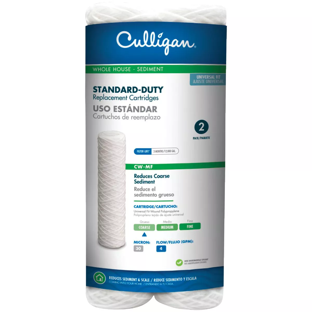 Culligan CWF D Sediment Water Filter 2 Pack 10 Micron 12000