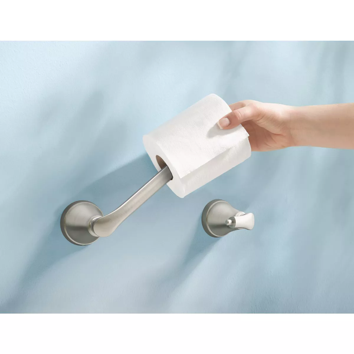 Moen Tiffin Wall Mount Toilet Paper Holder, Brushed Nickel - photo 3