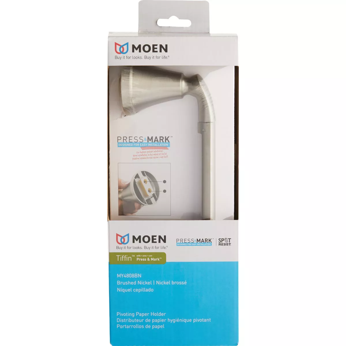 Moen Tiffin Wall Mount Toilet Paper Holder, Brushed Nickel - photo 2