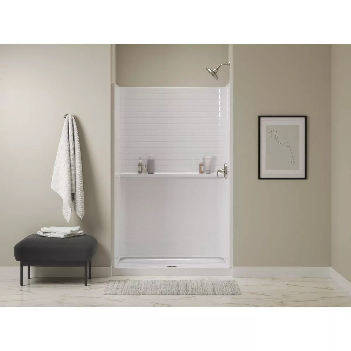 Sterling Traverse 34 In. x 72.25 In. Alcove Shower End Walls, White - photo 2
