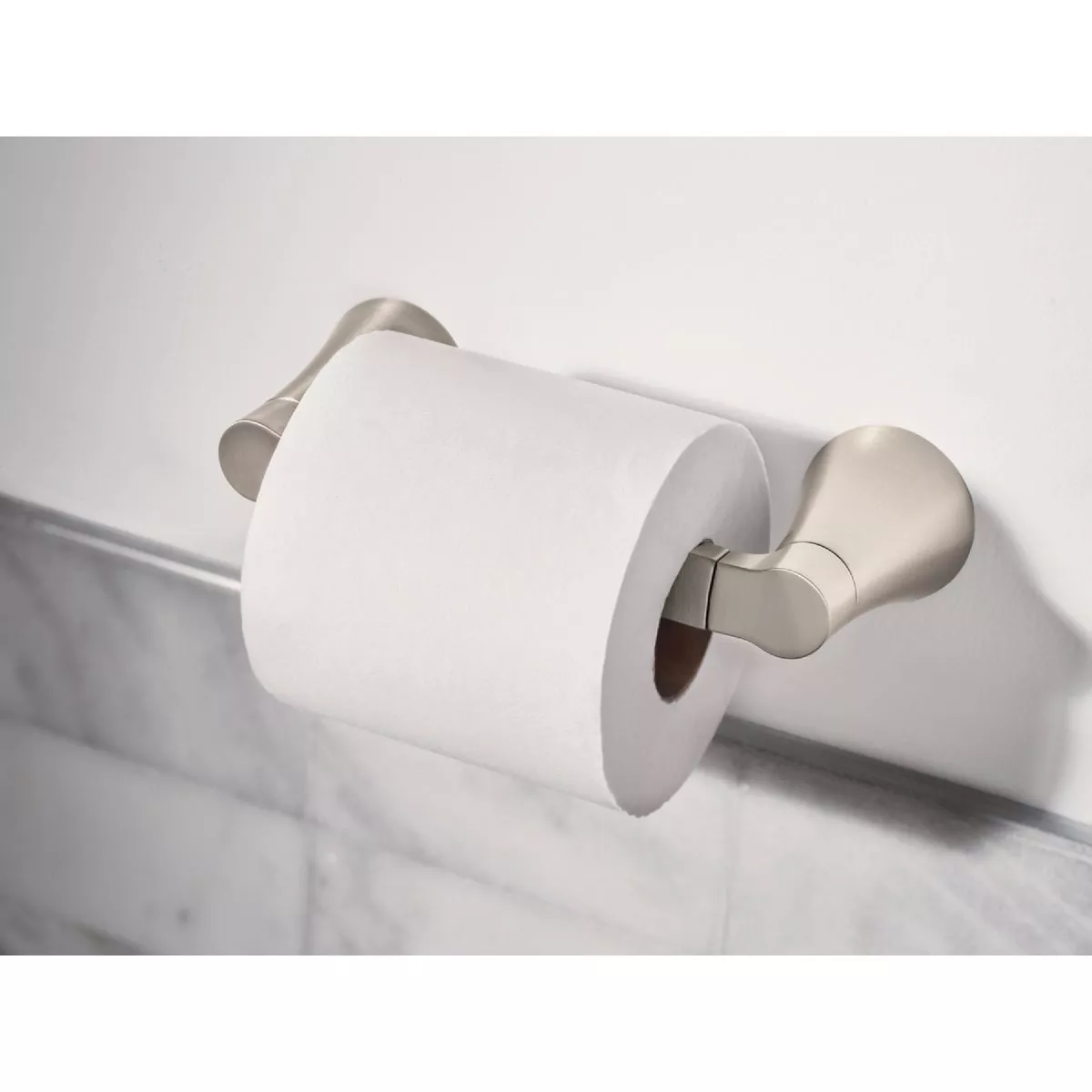 Moen Mikah Wall Mount Pivoting Paper Holder, Spot Resist Brushed Nickel - photo 2