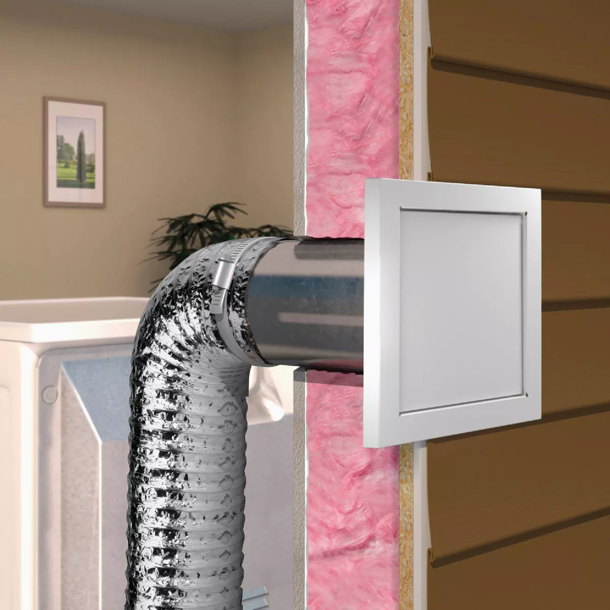 Imperial 4 In. White Galvanized Steel Dryer Wall Vent Cap - photo 2