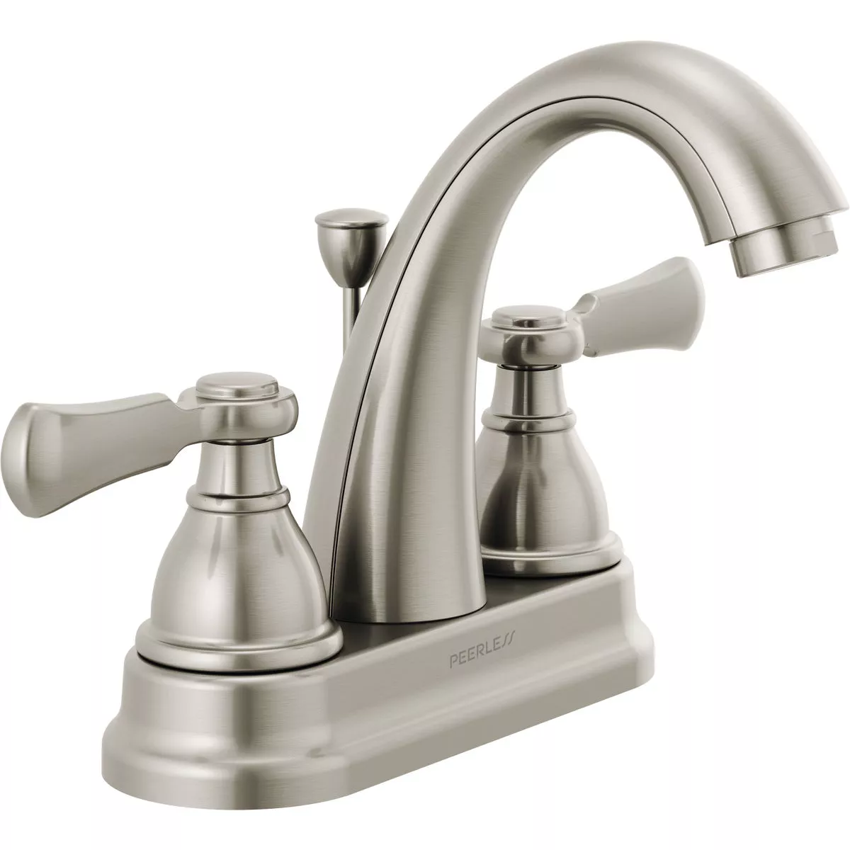 Peerless Elmhurst Brushed Nickel 2-Handle Lever 4 In. Centerset Spout Bathroom Faucet