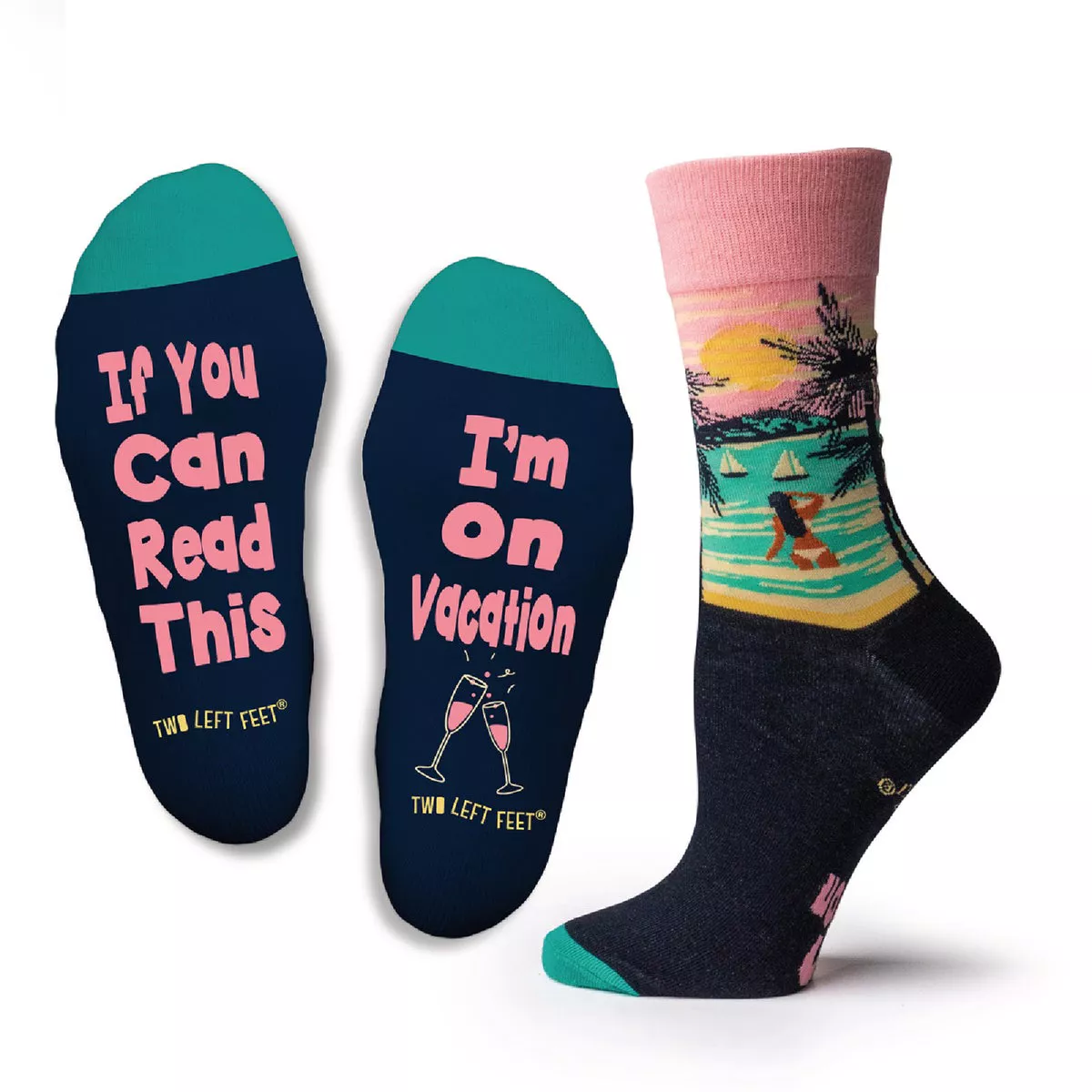 Two Left Feet Small On Vacation Socks