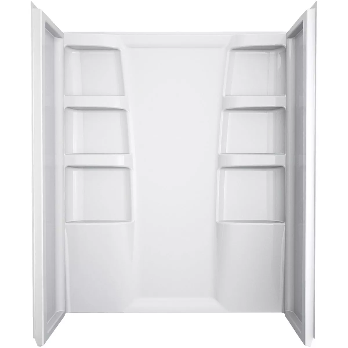 Delta Hycroft 60 In. x 30 In. Shower Wall Set in White (3-Piece)