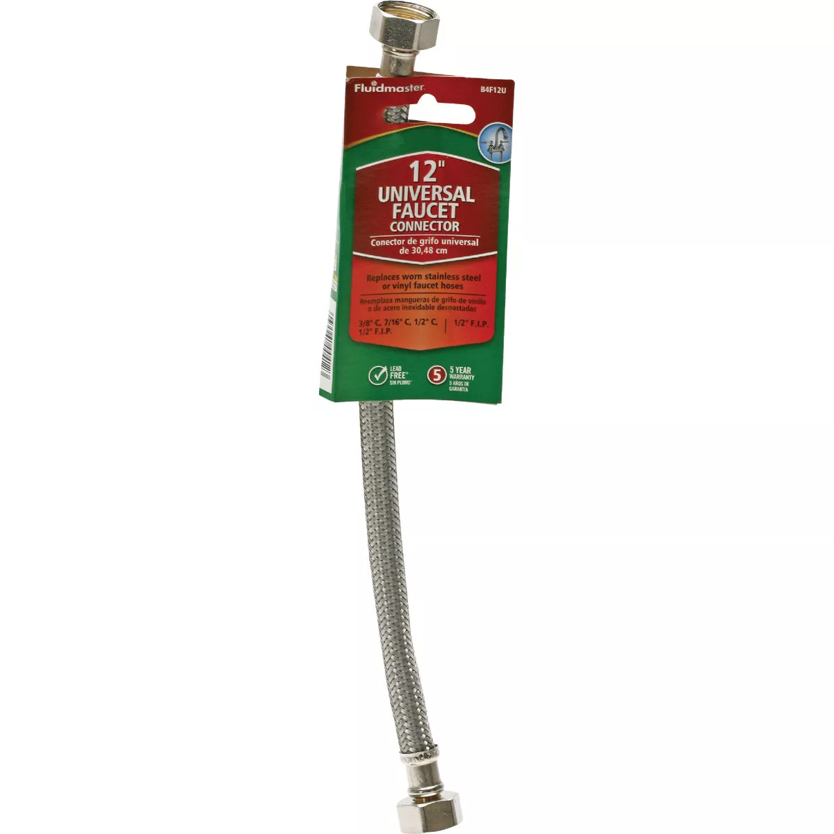 Fluidmaster Fits-All 12 In. L. Stainless Steel Faucet Connector - photo 2