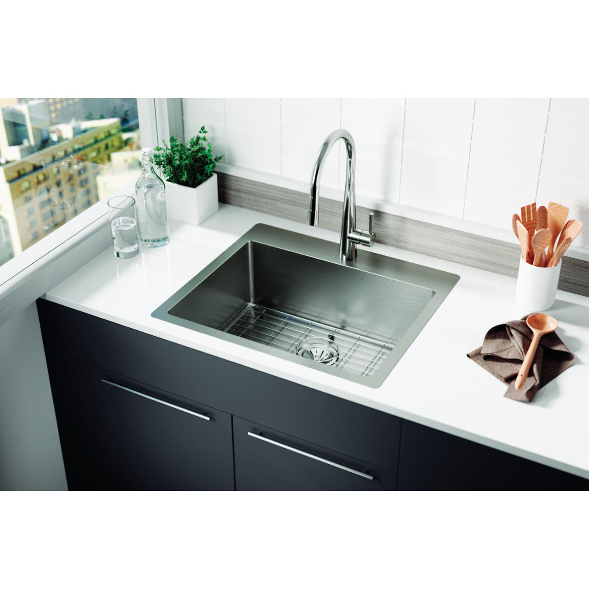 Deep Stainless Steel Kitchen Sink Kit