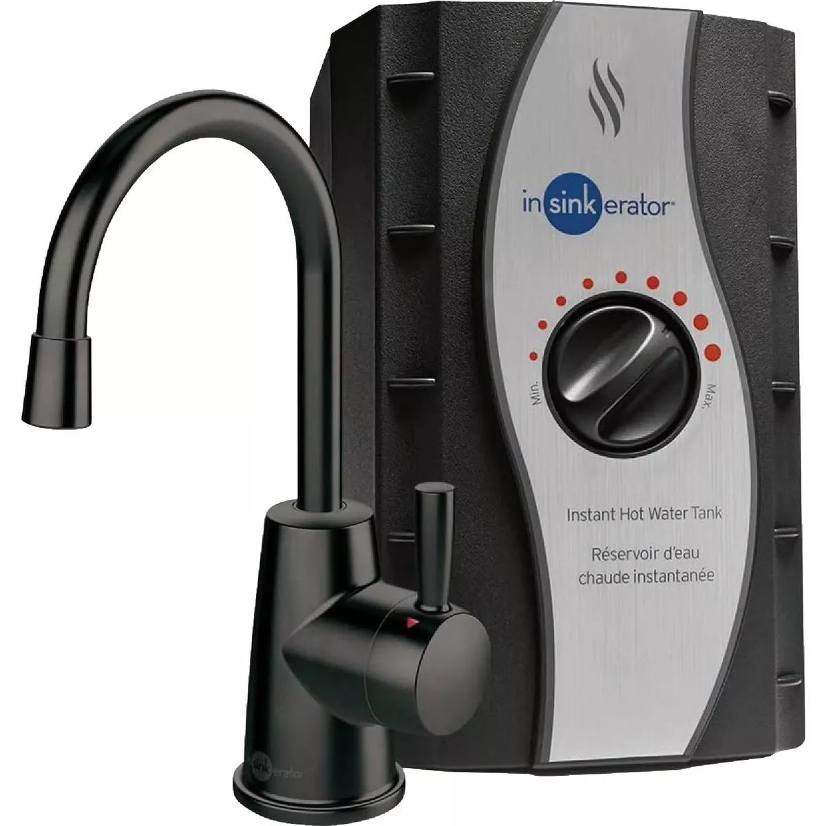 InSinkErator HOT250 1-Handle Matte Black Faucet Instant Hot Water Dispenser System with 2/3 Gal. Stainless Steel Tank