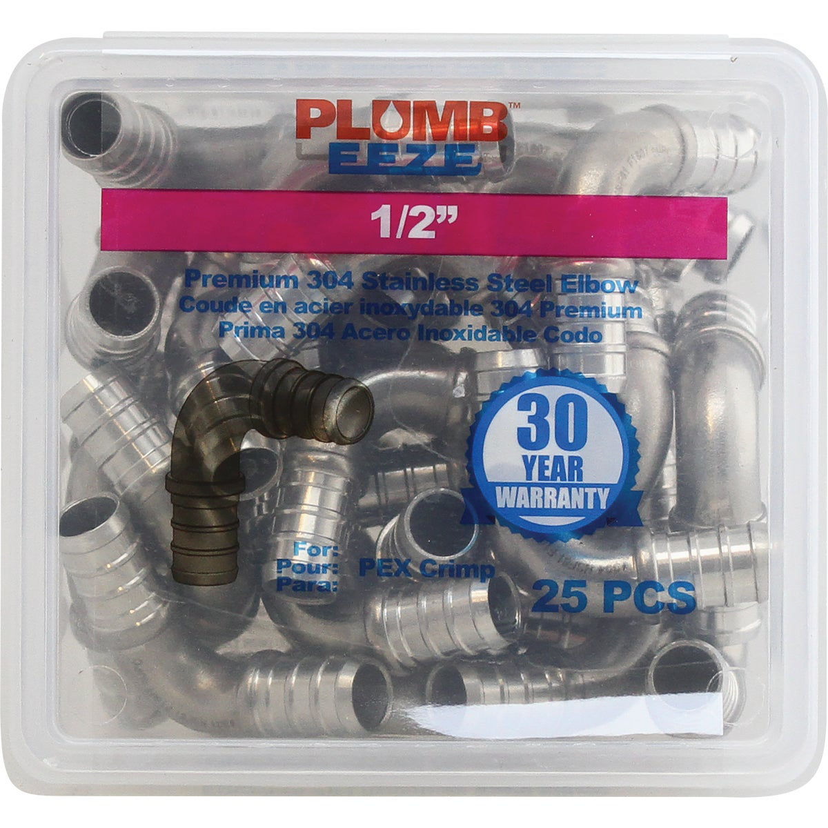 Plumbeeze 1/2 In. PEX Elbow (25-Pack)