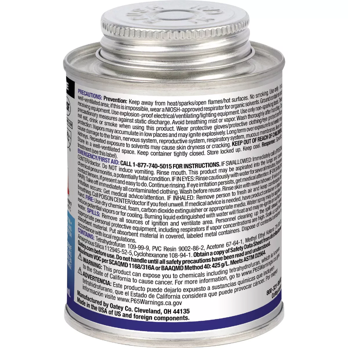 Oatey 8 Oz. Low Voc Medium Bodied Blue Lava PVC Cement - photo 2
