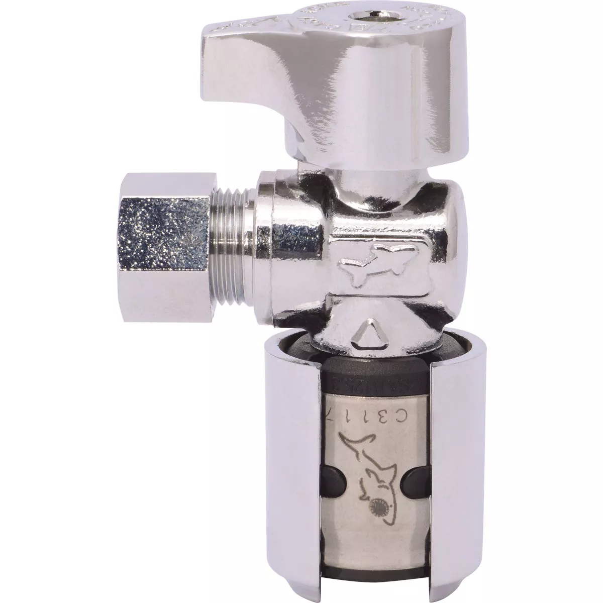 SharkBite EvoPex 1/2 In. x 3/8 In. Push-to-Connect Plastic Angle Valve