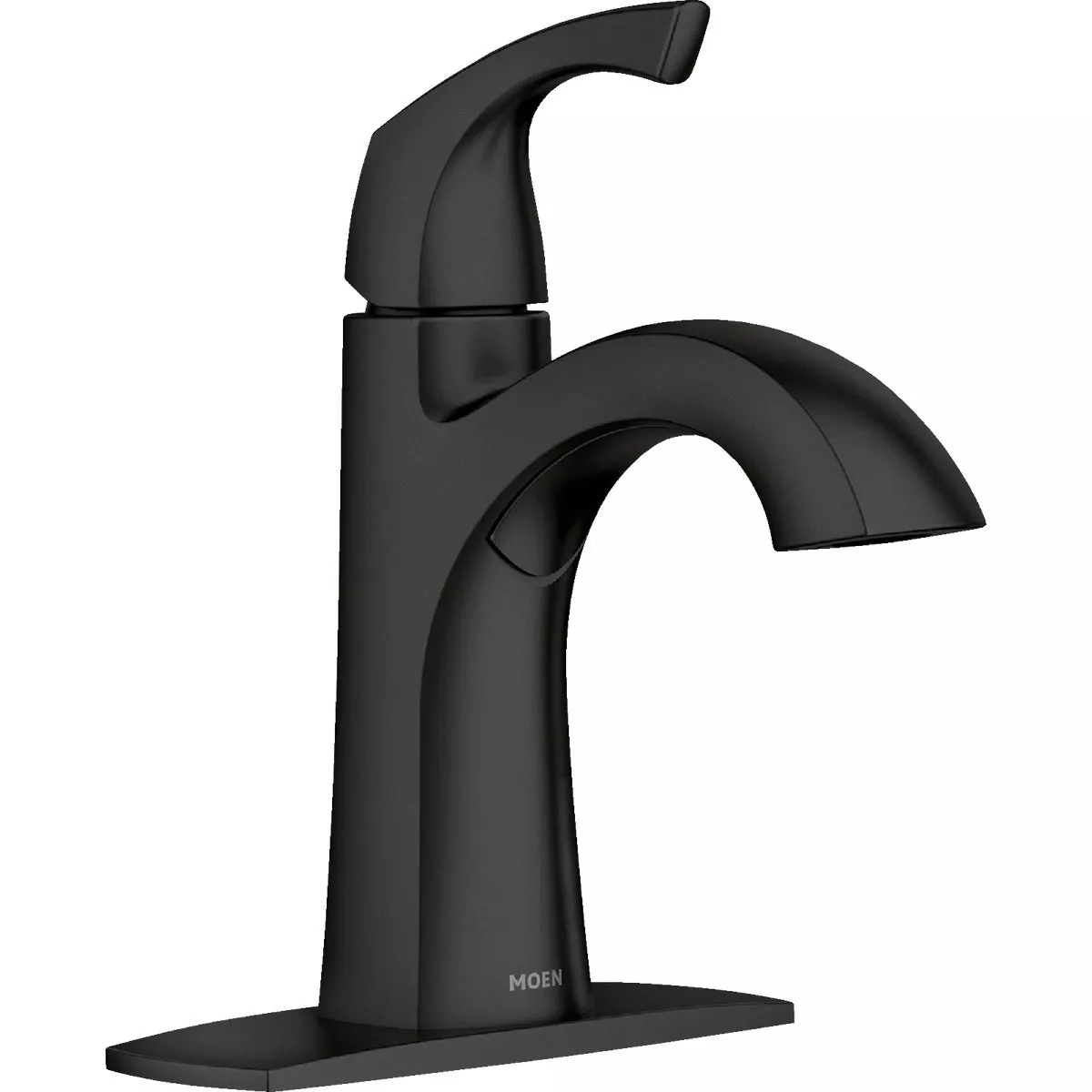 Moen Lindor 1-Handle Lever Centerset Bathroom Faucet, Matte Black