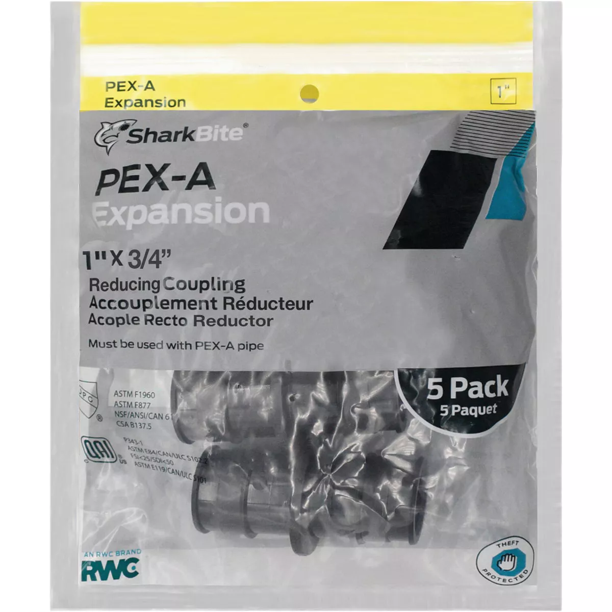 SharkBite PEX-A 1 In. x 3/4 In. Poly Alloy Barb Reducing Coupling (5-Pack) - photo 2