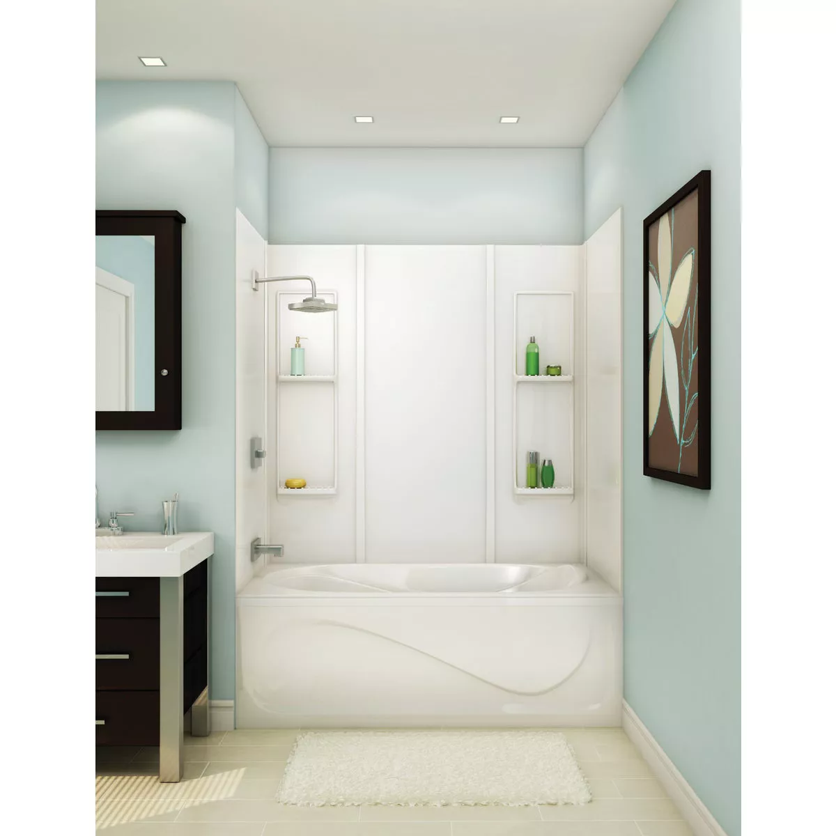 Maax Elan 61 In. W x 31-3/4 In. L x 59 In. H 5-Piece Glue Up Tub Wall Surround in White - photo 3