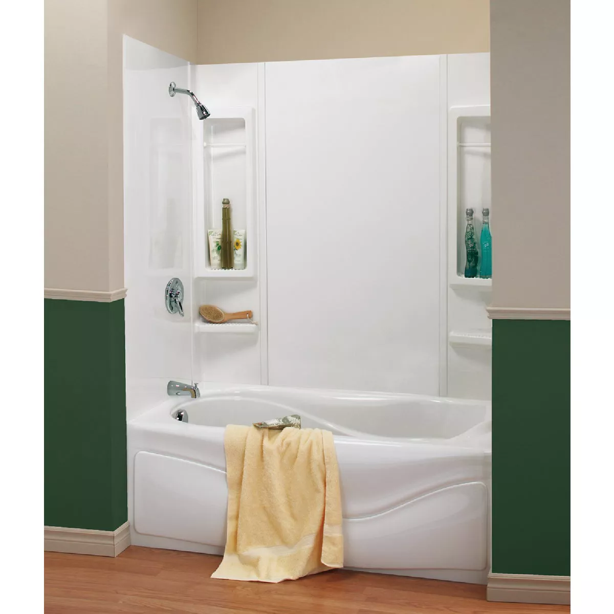Maax Finesse 61 In. L x 33-1/2 In. W x 59 In. H 5-Piece Glue Up Tub Wall Surround in White