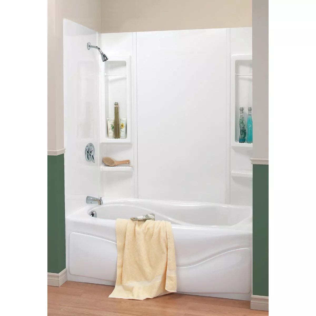 Maax Finesse 61 In. L x 33-1/2 In. W x 59 In. H 5-Piece Glue Up Tub Wall Surround in White - photo 3