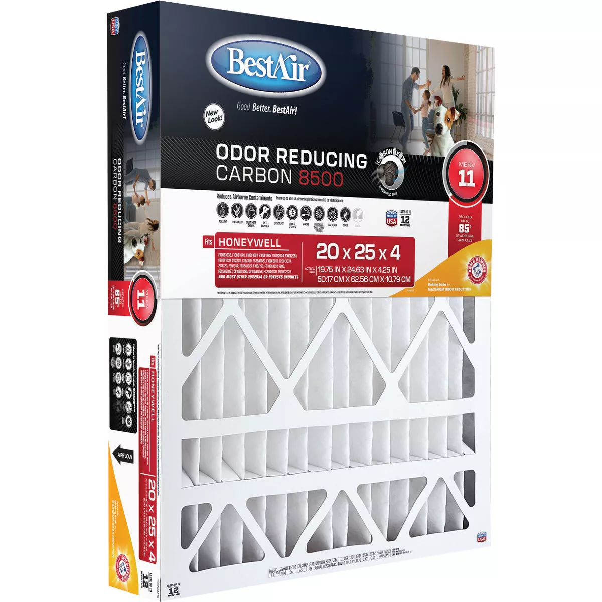 BestAir 20 In. x 25 In. x 4 In Honeywell MERV 11 Odor Eliminating Deep Pleat Furnace Filter